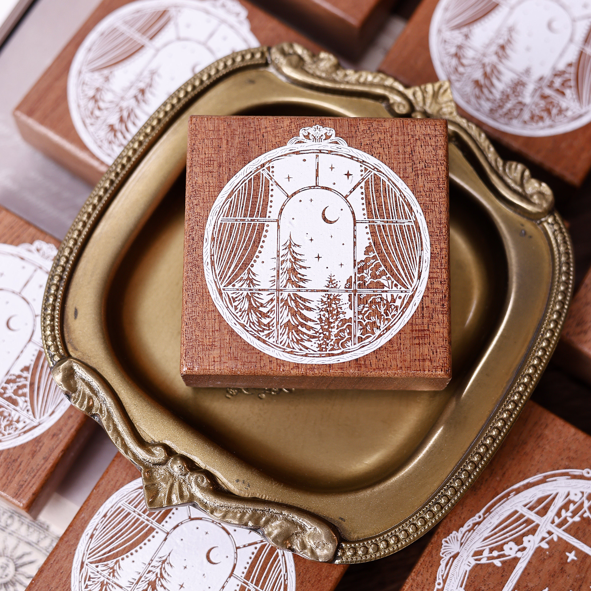 小白家文创原创沙比利红橡胶手帐框景【雪夜/晚餐】复古木质印章,淘宝优惠券,粉丝福利购,淘宝优惠卷