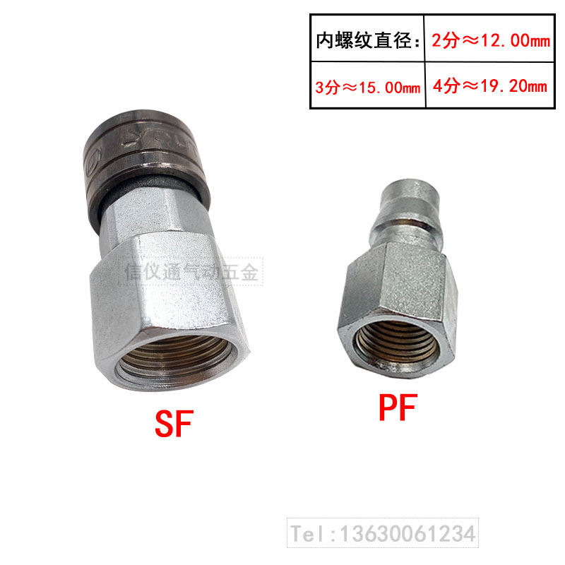 友田C式快速接头空压机气泵转换接口公母SP30PP20气动气管快接8mm - 图2