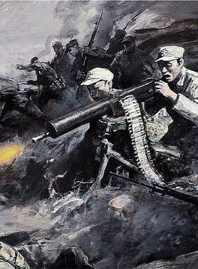 抗日战争红色革命争人物画装饰画