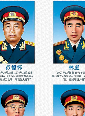 十大元帅实木装饰画客厅卧室