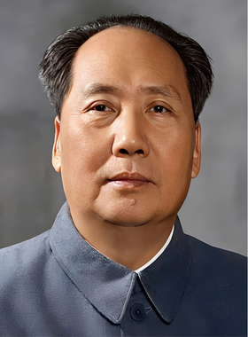 毛主席威严照修复版有框挂画