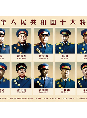 十大将军人物合集背景客厅装饰画