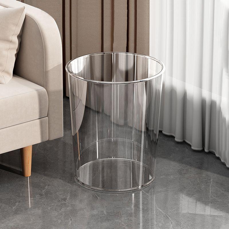 轻奢灰透明网红桌面垃圾桶家用卧室办公室纸篓桶大容量客厅高颜值 - 图3