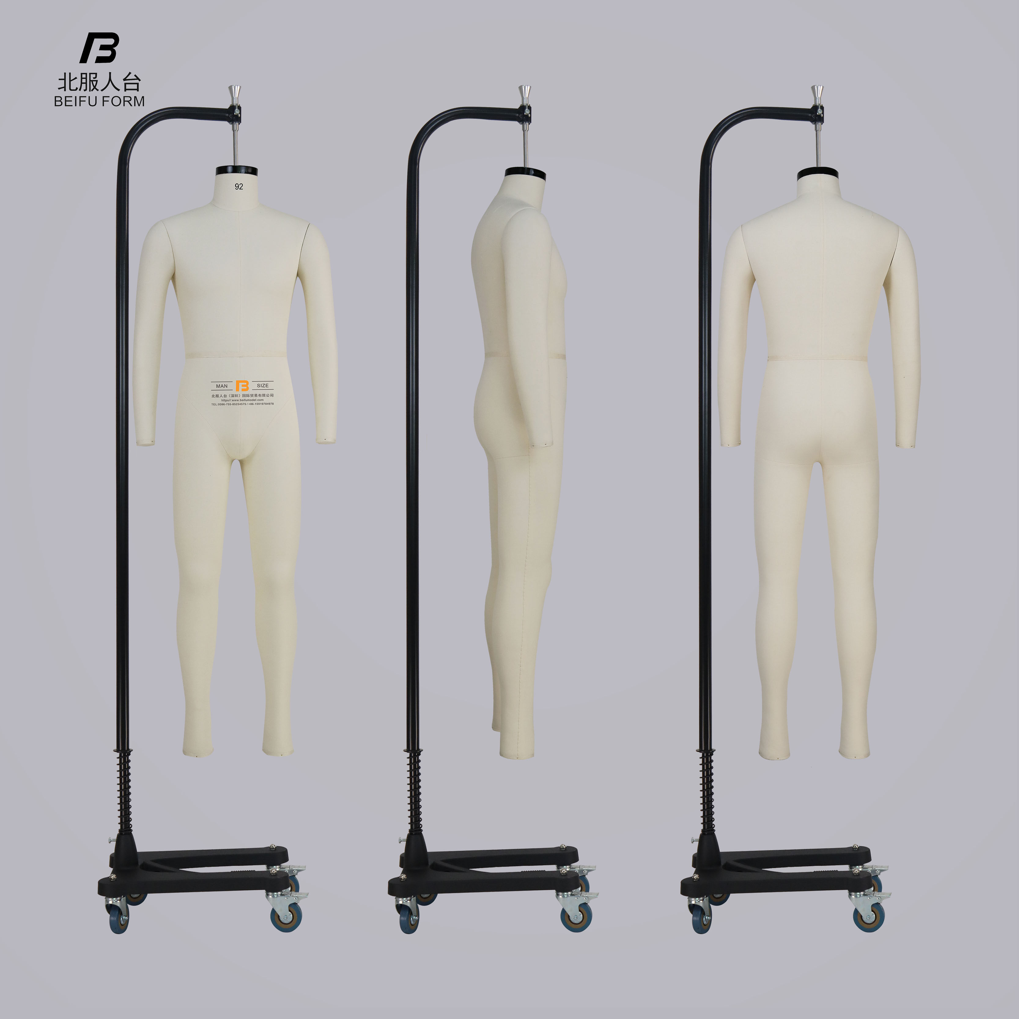 北服人台立体裁剪 国标立裁模特道具男全身裁剪人台可插针模特架