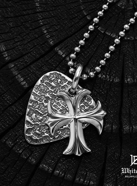 双层十字架拨片军牌赠送珠链项链