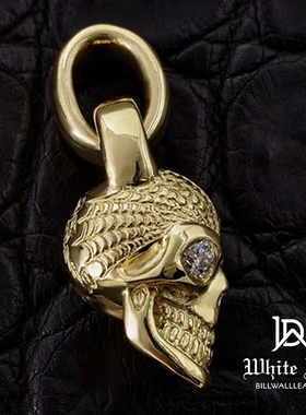 BWL手工雕刻18K金骷髅吊坠