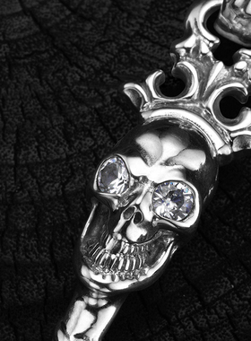 BWL官方宝石微笑骷髅钥匙吊坠