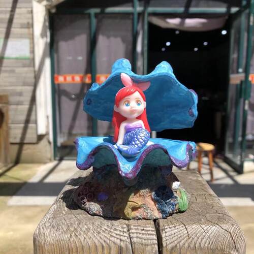 鱼缸装饰寄居蟹摆件水族植物船美人鱼小海星海绵宝宝造景海螺贝壳 - 图2