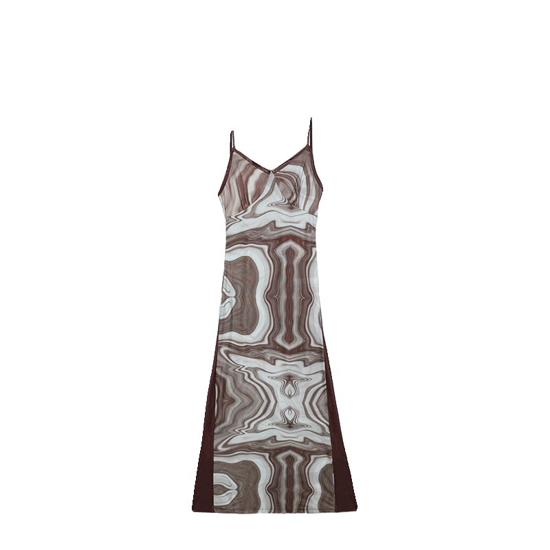 SUN90高端精致独特气质连衣裙夏高级感茶歇法式气质垂感吊带长裙 - 图3