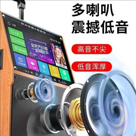 金正广场舞音响户外蓝牙音箱家用唱点歌一体机k歌带显示屏家庭ktv