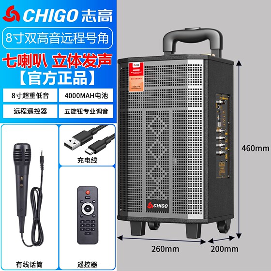 志高户外广场舞蓝牙音响大功率家箱卡拉OK重低音炮大音量用KTV音