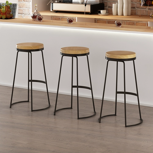 Nordic Light Luxury Iron Art Bar Beading Высокий стул на переднем стуле Столк