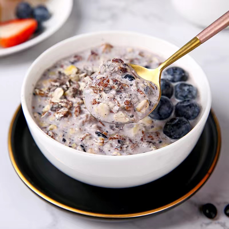 5五黑谷物燕麦片1000g桶装高蛋白五谷杂粮即食懒人营养早餐健身 - 图1