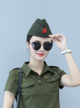 广场舞俄罗斯船型演出迷彩服帽子