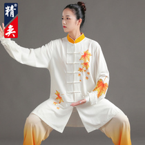 Lean 2023 New Tai Chi Clothing Womens High-end Printed Eight Sections Of Gin Martial Arts Performance Suit Mens Taijiquan Martial Arts and Autumn