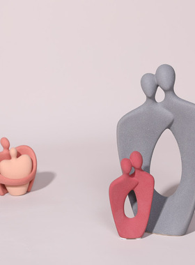 创意抽象ins风拥抱人物情侣摆件北欧家居客厅玄关电视柜桌面装饰