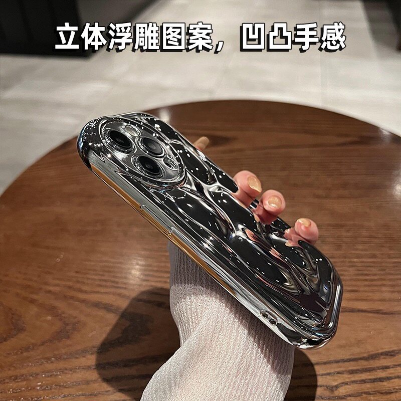 高级电镀奢华适用vivo X90/X80/X60银色手机壳Y53s陨石纹Y76S创意个性S16pro女s12软硅胶S10防摔y33e/y30全包 - 图0