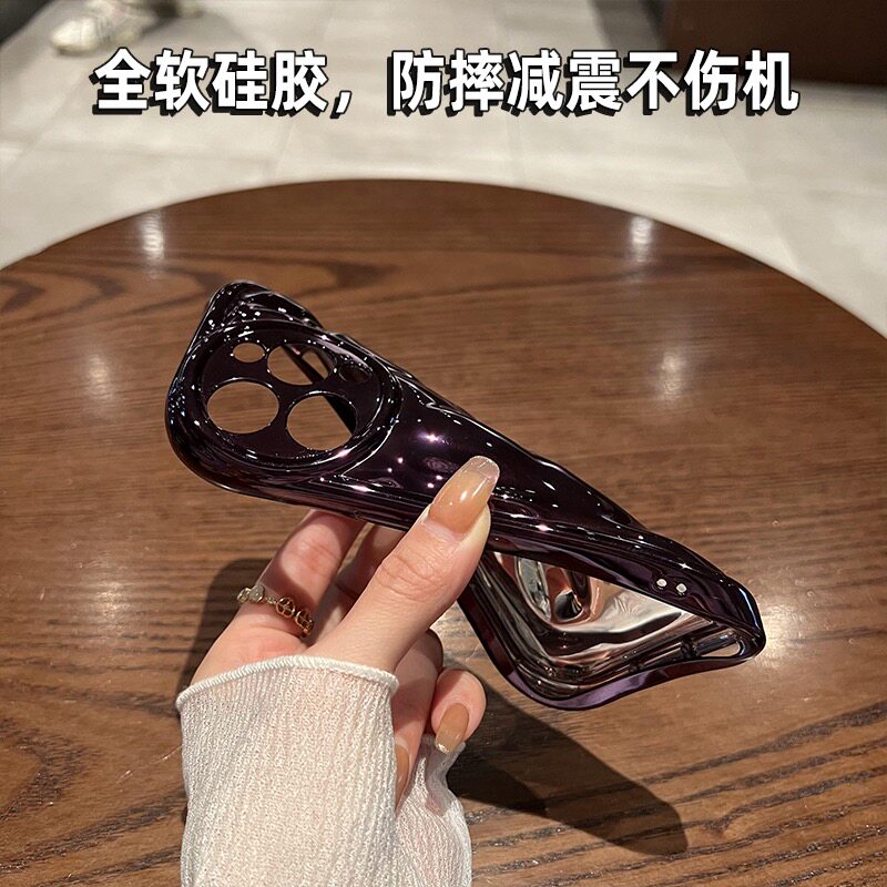 高级电镀奢华适用vivo X90/X80/X60银色手机壳Y53s陨石纹Y76S创意个性S16pro女s12软硅胶S10防摔y33e/y30全包 - 图2