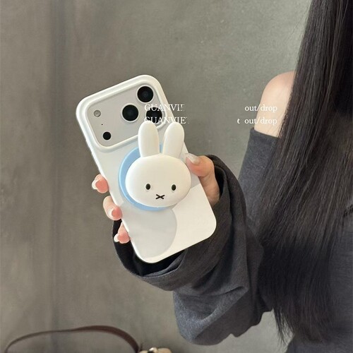 硅胶米菲兔磁吸支架适用A5/OPPO Reno14/13/12/11F/159手机壳Find X9/X8ultra/A98软壳A6pro/K13/A2/A58/A57 - 图1