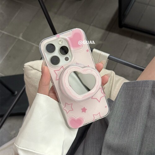 爱心镜子磁吸支架适用魅族21/20全包meizu21 class手机壳note16/9补妆16spro/18/17sPRO硅胶lucky08创意可爱 - 图0