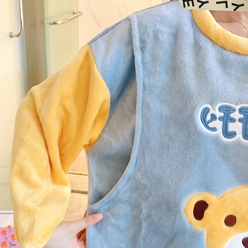 秋冬季孕妇珊瑚绒加绒月子服睡衣 花瑞朵家居服套装