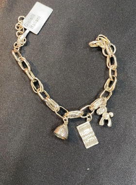 向卉意大利中古马年手链S925复古情侣粗手链