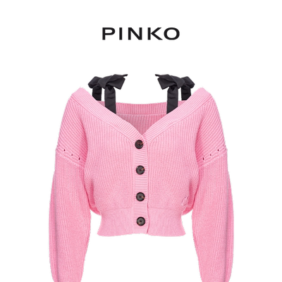 【新品直降】PINKO 2024春夏肩部系带针织开衫102805A1KP