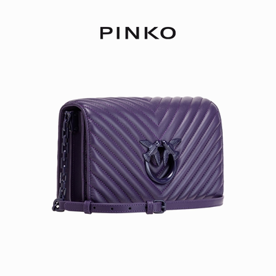 【秋冬新品】PINKO2023女士CLICK绗缝纯色中号飞鸟包100063A0VM