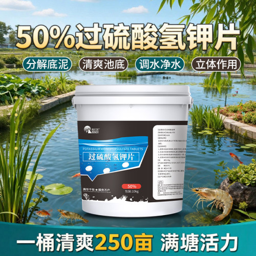 过硫酸氢钾水产养殖复合盐底改片鱼塘虾蟹塘改底除黑臭净水王增氧 - 图1