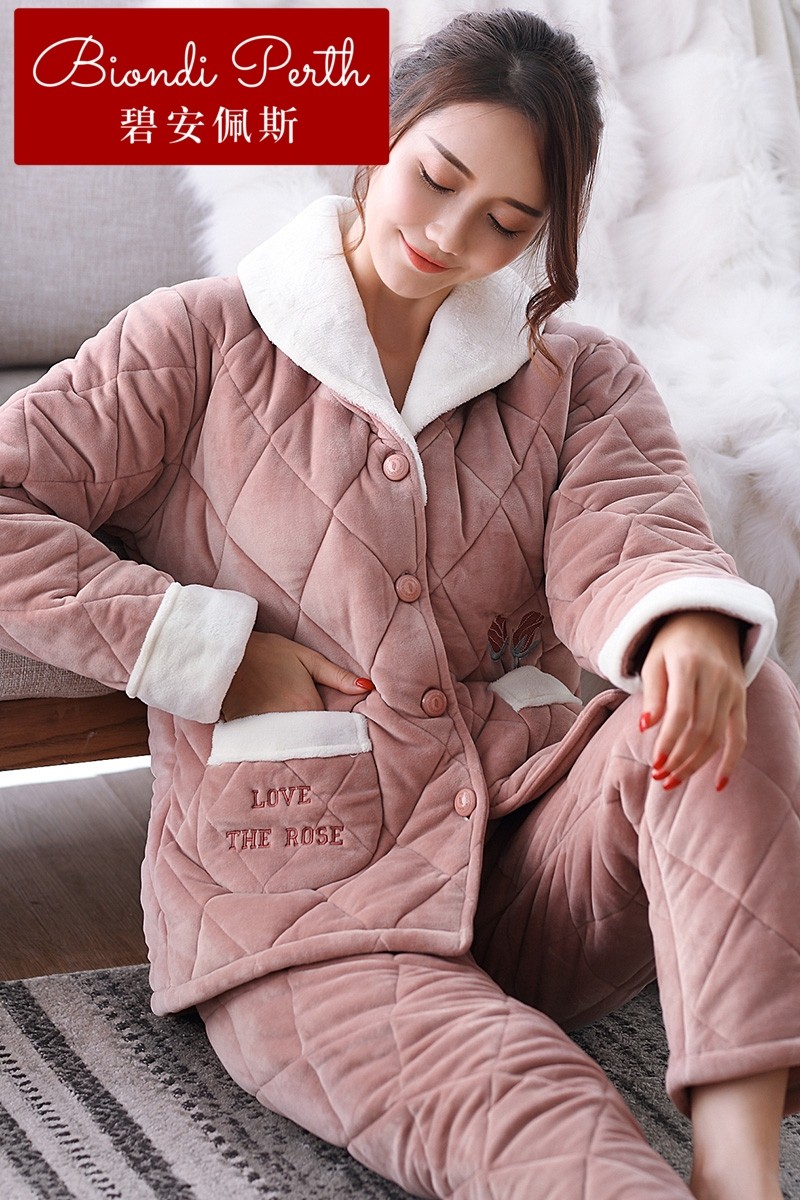 碧安佩斯冬季法兰绒三层歌瑞尔睡衣 碧安佩斯睡衣/家居服套装