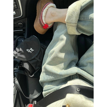 Supermodel legs both visual and autumn winter retro denim jeans female high waist display slim and covety thickened straight cylinder broadlegged pants