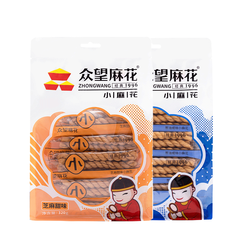 【爆款推荐】众望小麻花320g，独立包装酥脆零食湖北特产芝麻味-第4张图片-提都小院