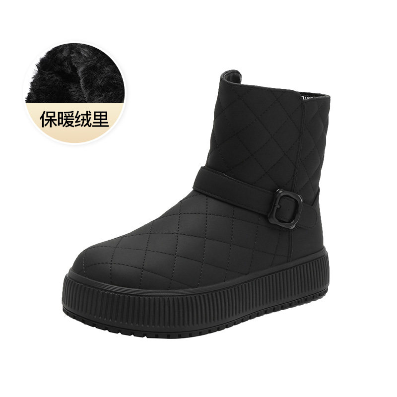 大东dd雪地靴女2025新款女靴菱格小香风短筒加绒加厚保暖面包靴子,淘宝优惠券,粉丝福利购,淘宝优惠卷