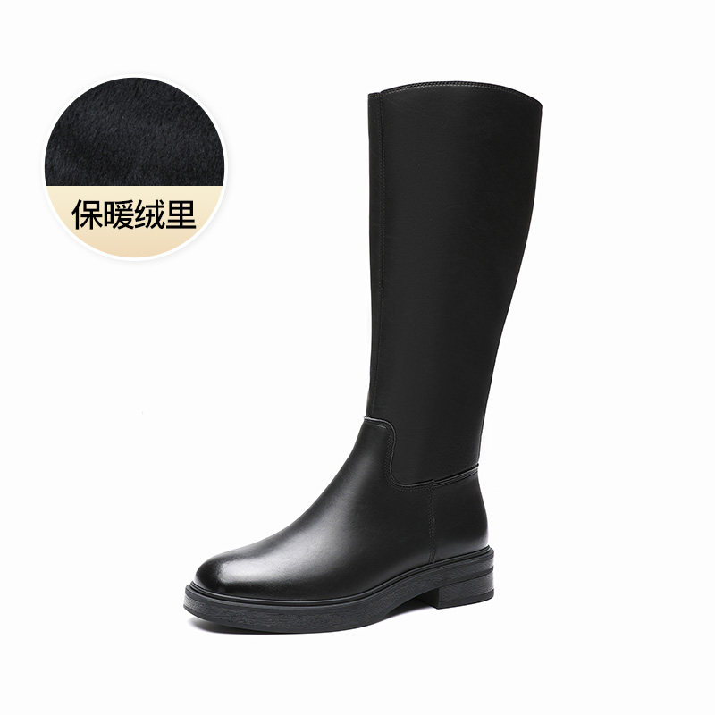 大东dd黑色长筒靴女2025新款秋冬小个子女靴大筒围长靴显瘦高筒靴 - 图3