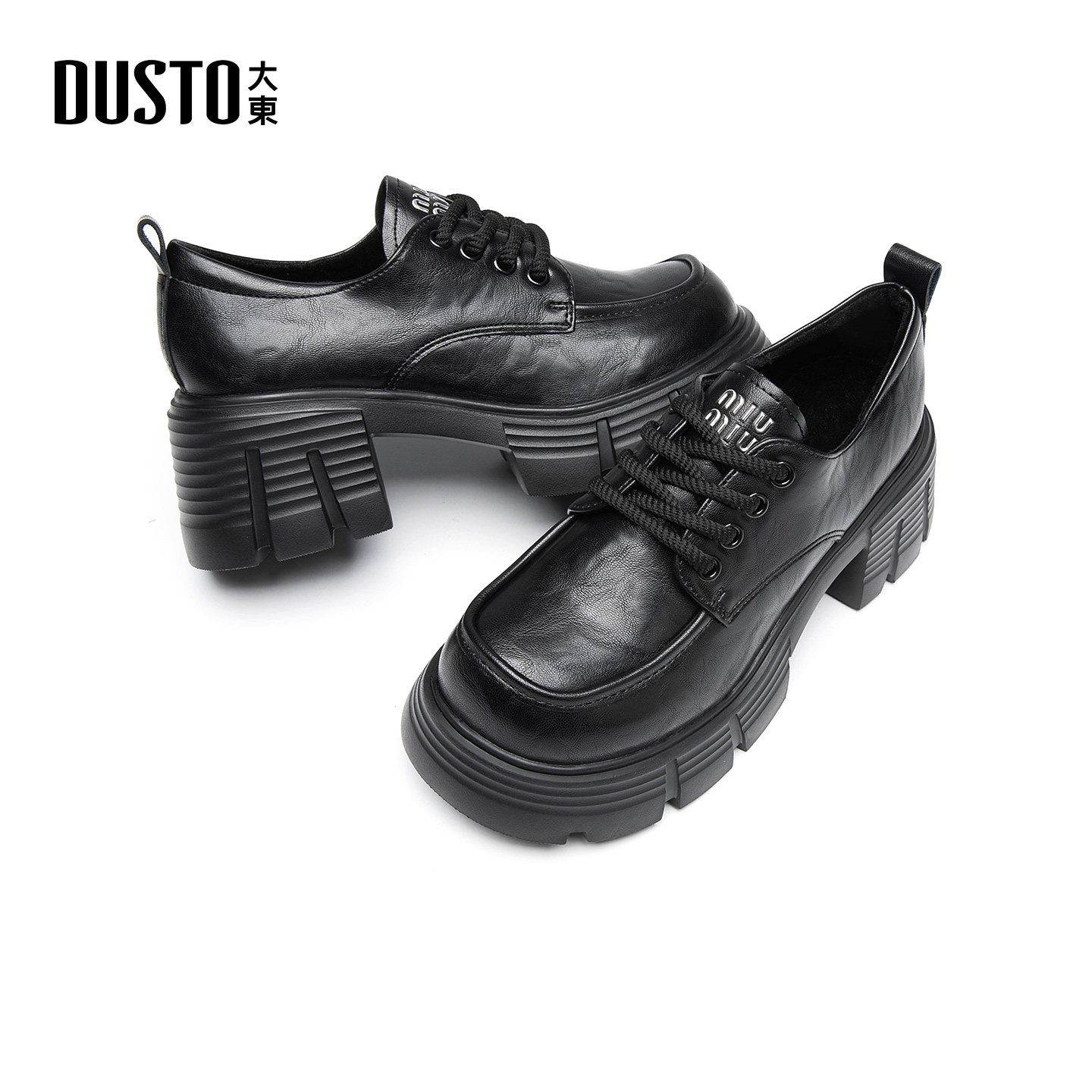 大东S深口鞋2025年冬季女鞋新款粗跟高跟圆头系带3857E,淘宝优惠券,粉丝福利购,淘宝优惠卷