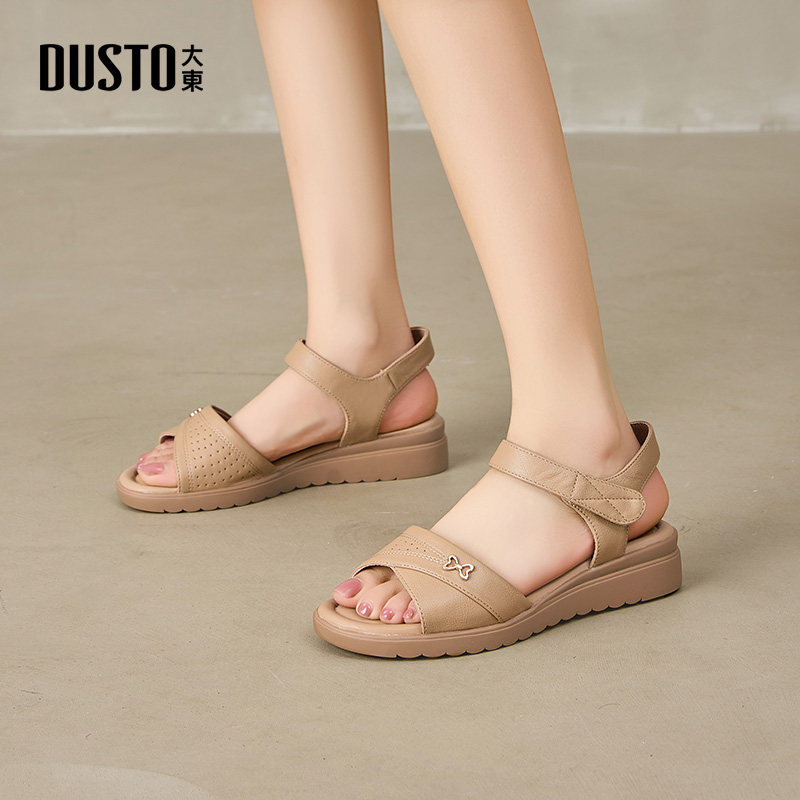 大东dd凉鞋女款夏季外穿2026新款配裙子平底妈妈鞋休闲魔术贴女鞋,淘宝优惠券,粉丝福利购,淘宝优惠卷