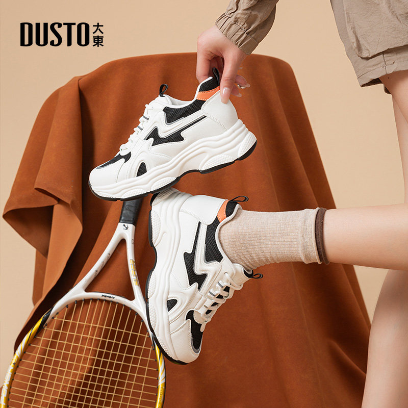 大东老爹鞋女鞋2026春季新款平底高跟系带圆头材质拼贴Q0320,淘宝优惠券,粉丝福利购,淘宝优惠卷