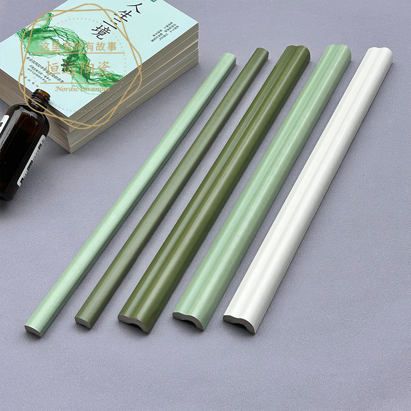 网红卫生间瓷砖腰线彩色欧姆线法式浴室装饰条400半墙收边收口条,淘宝优惠券,粉丝福利购,淘宝优惠卷