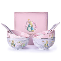 Bigot Rabbit (PeterRabbit) marble tattoo 4 5 inch rice bowl dress (four bowls four spoons gift box dress