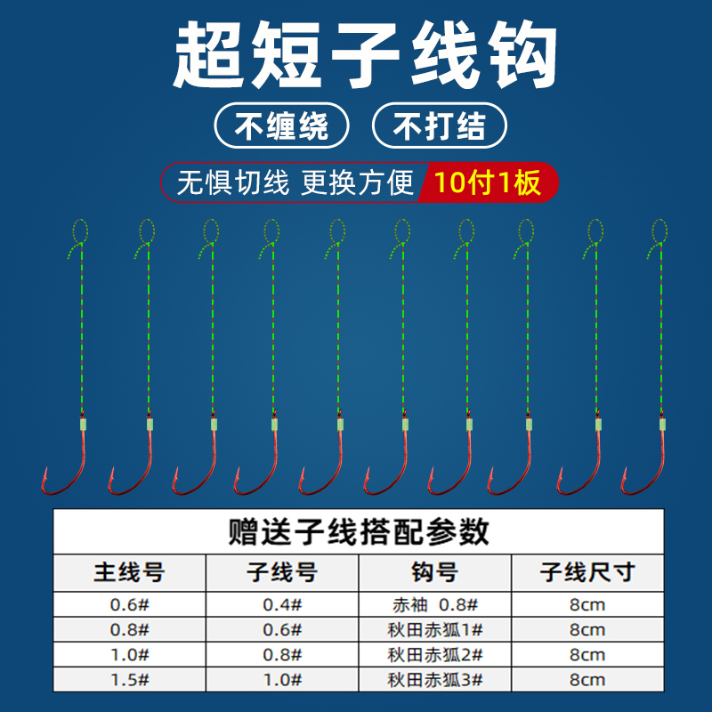 溪流钓线组套装马口白条石斑三粒七星漂传统单钩小鱼小物专用鱼线-图1