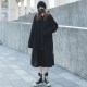 过膝长款宽松毛呢外套秋冬黑色呢子大衣暗黑系山本风女装酷飒炸街