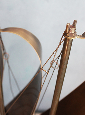 黄铜轻奢风电视柜家居饰品帆船