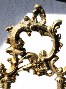 欧美式进口复古风黄铜盘子架相框