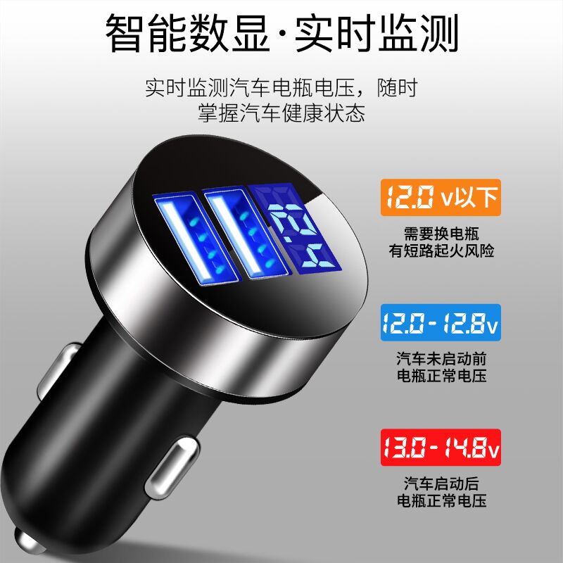 车载充电器12V24转220V电源插座车用多功能点烟器转换插头USB快充 - 图1