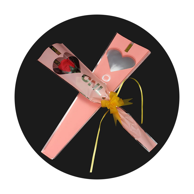 花中情 心窗三角袋透明防水单支袋玫瑰鲜花包装套袋diy材料花店 - 图3