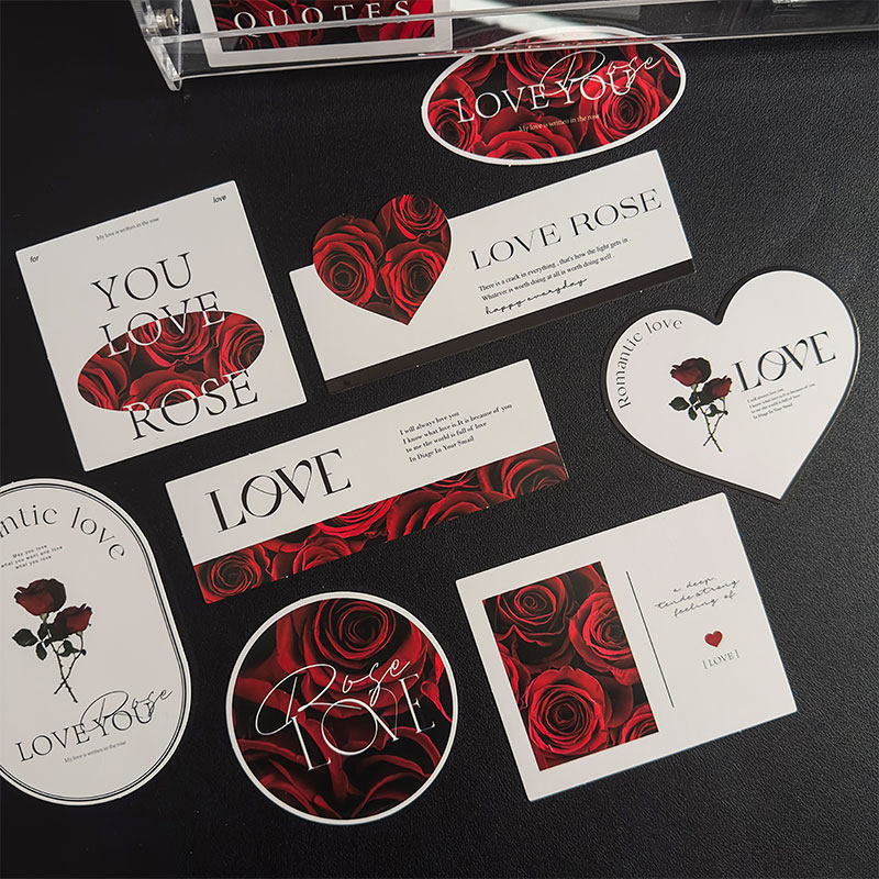 花中情 情人节告白红色玫瑰之心卡片鲜花花束包装贺卡花艺diy材料,淘宝优惠券,粉丝福利购,淘宝优惠卷