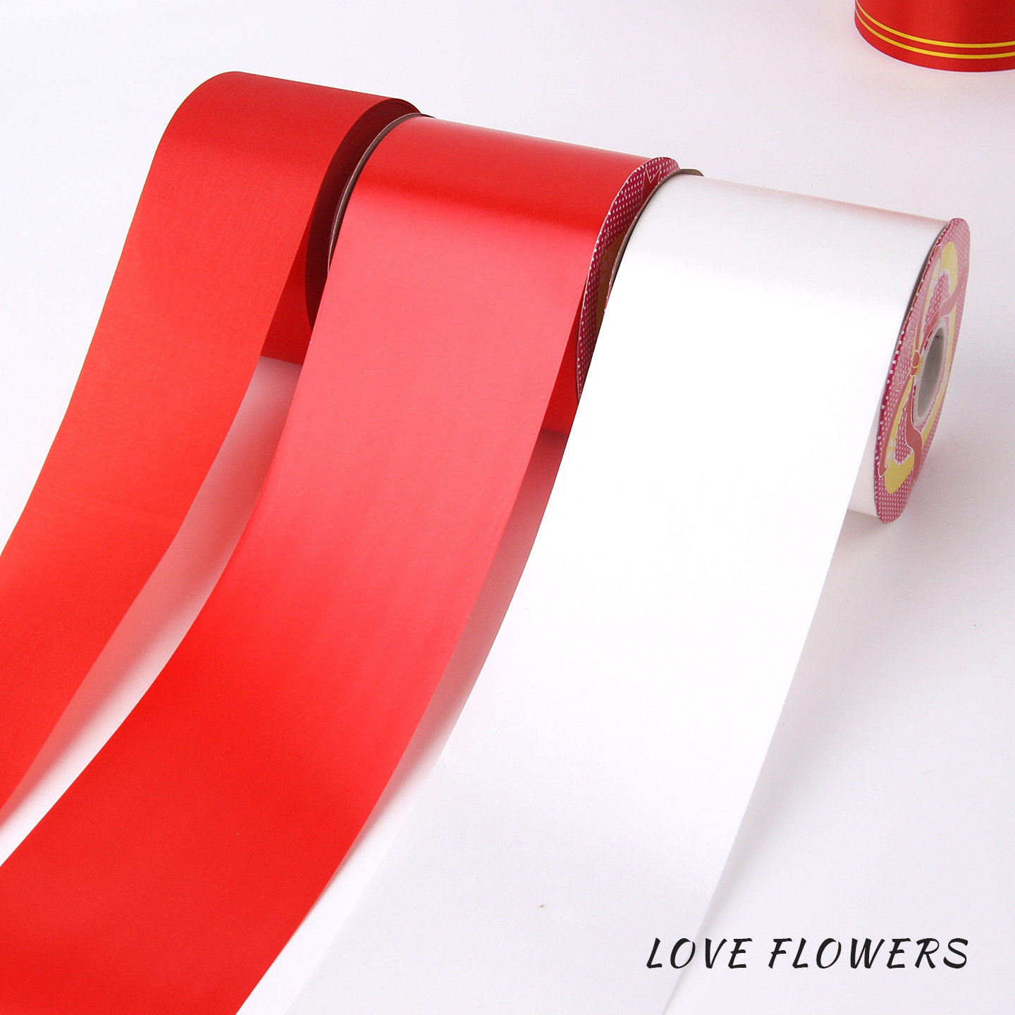 10公分写字条幅带 卷筒發开业花篮塑料布金边油塑布条飘带diy花店,淘宝优惠券,粉丝福利购,淘宝优惠卷