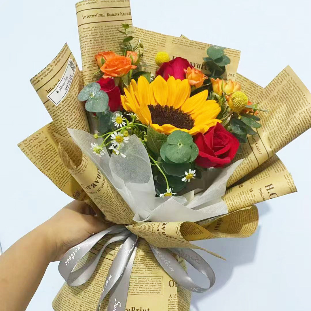 花中情 英文报复古花束报纸鲜花包装纸diy材料干花花艺牛皮纸花材,淘宝优惠券,粉丝福利购,淘宝优惠卷