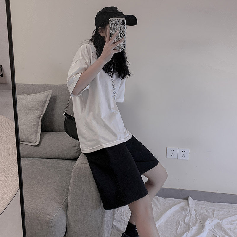 男女明星款夏季冰丝运动五分短裤 策鲨休闲裤