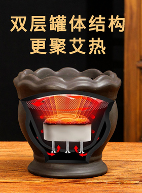 砭石火龙罐中医专用一体杯莲花口艾灸罐刮痧推拿家用走罐艾灸器具